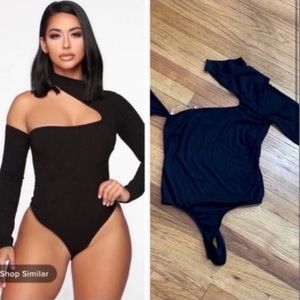 Fashion Nova black long sleeve bodysuit